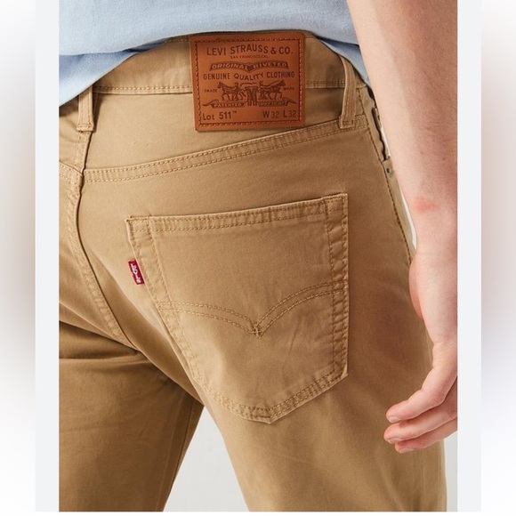 Levi’s 511 Slim Fit Stretch Chino Pant Tan 31X31 EUC - Picture 1 of 12
